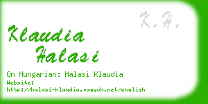 klaudia halasi business card